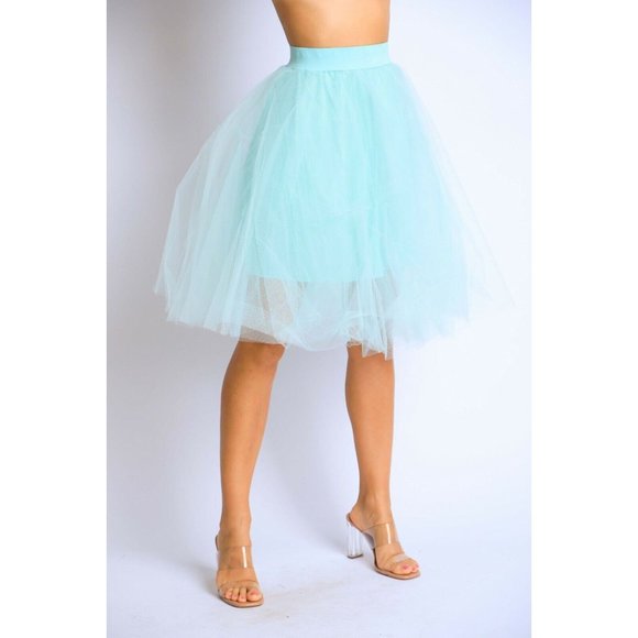 Women Princess Tulle Knee Length A Line Ballet Skirt Underskirt tutu skirt - Picture 3 of 4